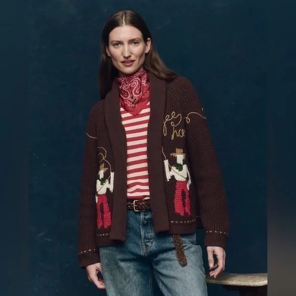 EUC The Great. Brown Horse Lasso Cardigan Size 0 (XS) - Picture 6 of 9